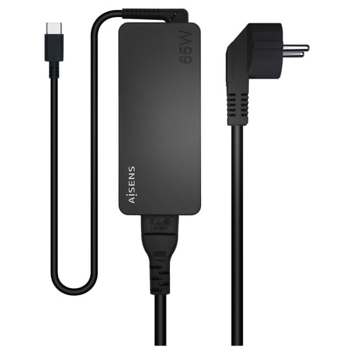 Aisens Cargador 65W PD3.0 1xUSB-C 1.8m - Color Negro - Aisens ASCH-1PD65D-BK