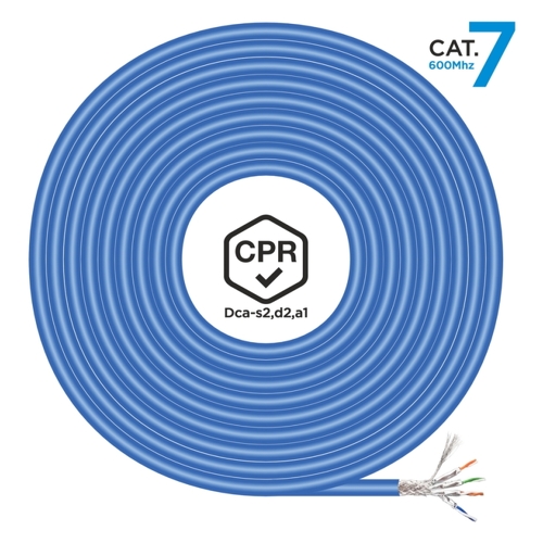 Aisens Cable de Red RJ45 LSZH CPR Dca CAT.7 600 MHZ S/FTP AWG23 - 500M - Color Azul - Aisens A146-0666
