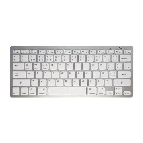 EWENT TECLADO BLUETOOTH IOS/ANDROID/WIN COMPACT SLIM SILVER PT - Ewent EW3119