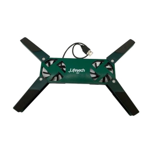LIFETECH BASE P/ PORTATIL STAND USB FAN GREEN 10" / 15.6" - Lifetech LFNBS003