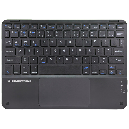 CONCEPTRONIC TECLADO BLUETOOTH TOUCHPAD RECARREGAVEL 10" BLACK - Conceptronic TOBIN01BPT