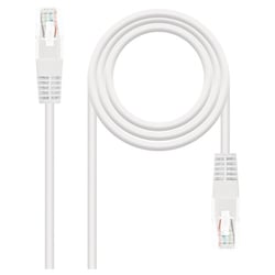 Cabo de rede nanocabo Patch cord RJ45 Cat.6 UTP AWG24 1m - Cor branca - Nanocable 10.20.0401-W