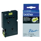 Fita laminada. Texto preto sobre fundo amarelo. Largura: 12 mm. Comprimento: 7,7 m - Brother TC601