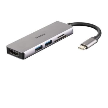 Leitor SD, MicroSD, HDMI 4K, 2x USB 3.0 - D-Link DUB-M530 - D-Link USB-C 5 em 1