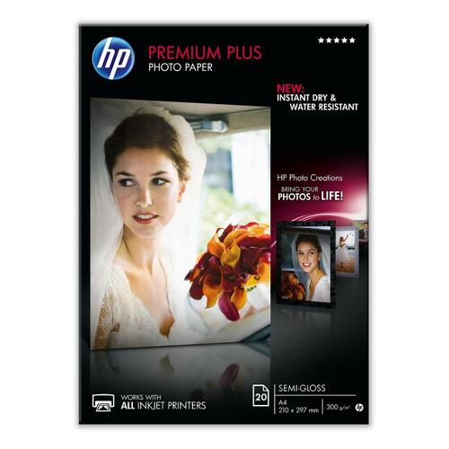 HP Premium Plus Semi-gloss Photo Paper-20 sht/A4/210 x 297 mm - HP CR673A
