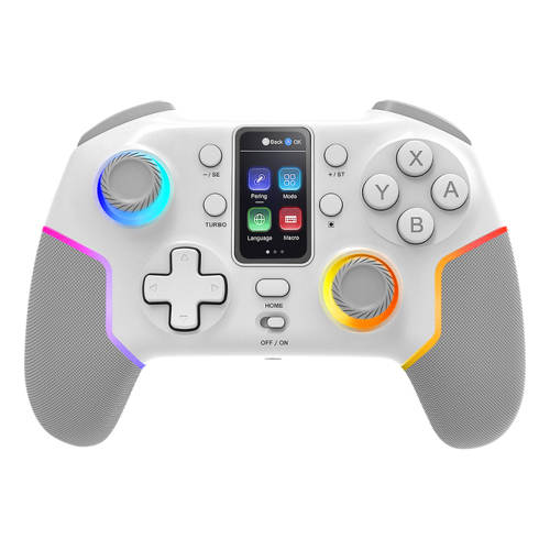 Mars Gaming MGP-V3 – Comando com ecrã LCD e tripla ligação, multiplataforma, branco - Mars Gaming MGPV3W