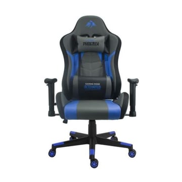 Cadeira Gaming Premium Cromad - Base 350mm - Pistão a gás Classe 2 - Altura ajustável - Rodas de nylon 60mm - Preto&#47;Azul - Cromad 240302