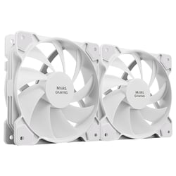 Ventoinha MARS GAMING MF-PROX2 DUAL FAN KIT, 2X120MM ULTRASILENT FDB BEARING, ANTIVIBRATION, WHITE - Mars Gaming MFPROX2W
