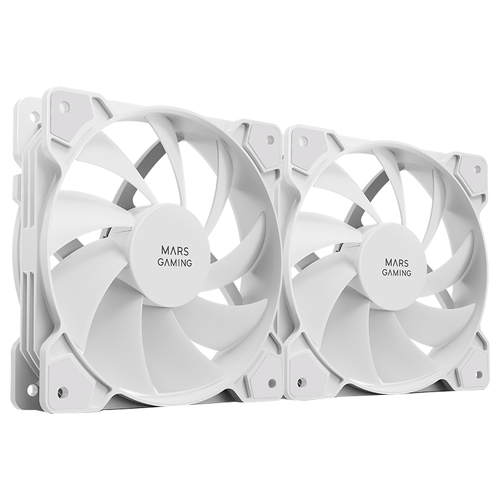 Ventoinha MARS GAMING MF-PROX2 DUAL FAN KIT, 2X120MM ULTRASILENT FDB BEARING, ANTIVIBRATION, WHITE - Mars Gaming MFPROX2W