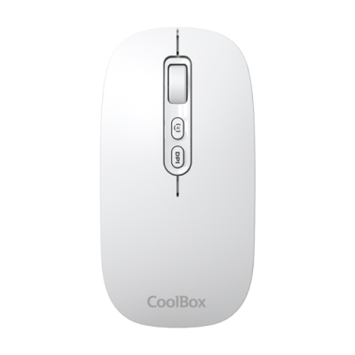 Coolbox W02 Raton Inalambrico - Bluetooth y RF 2.4GHz - Super Ligero - Boton Acceso Copilot - Recargable Por USB-C - DPI Ajustable - Sensor Optico - Color Blanco - Coolbox COO-MOU-W02-W