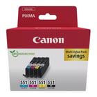 Canon CLI551 Embalagem múltipla de 4 tinteiros originais Preto, Ciano, Magenta e Amarelo - 6509B015 - Canon 303532