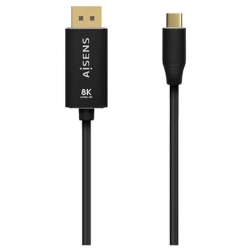 Cabo conversor de alumínio USB-C da Aisens para Displayport 8K@60Hz - USB-C/M-DP/M - 0,8 m - Preto - Aisens A109-0686
