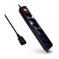 EWENT BLOCO TOMADAS 6x 10A ON/OFF FICHA IEC C14 - Ewent EW3925