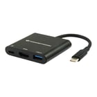Adaptador multiportas USB-C para HDMI / USB-C / USB 3.0 da Conceptronic - Resolução 4K - Plug & Play - Conceptronic DONN01B