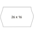 Etiquetas brancas Apli para máquinas de etiquetar preços de 2 linhas - Tamanho 26 x 16 mm - Adesivo permanente com bordos sinusoidais - Alta qualidade e compatível com os modelos 101419 e 102365 - APLI 211601
