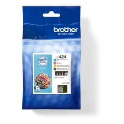 Pack de 4 tinteiros (BK/C/M/Y). Duração estimada: até 750 páginas cada cor (segundo ISO/IEC 24711) - Brother LC424VAL
