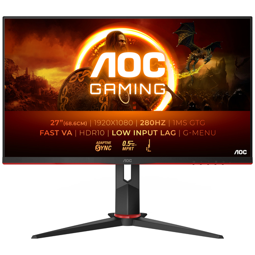 AOC MONITOR VA 27" FHD 1MS FREESYNC 280HZ HDMI DP HAS 27G2ZN3/BK - AOC 27G2ZN3/BK