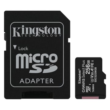 Cartão Memória micSDXC 256GB KINGSTON Canvas Select Plus 100R A1 C10 Card + Adaptador microSDXC para SD Incluído - Kingston KINSDCS2/256GB