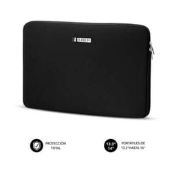 Saco para portátil Subblim Business Saco para portátil em neoprene até 14" - Em neoprene - Fina e leve - Fecho de correr duplo - Preto - Subblim 250887