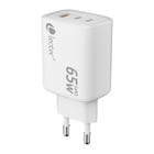 Carregador universal Leotec 65W GAN - Ultra fino - 2USB-C PD + 1USB-A - Branco - Leotec LECSPH65W3W2