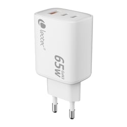 Carregador universal Leotec 65W GAN - Ultra fino - 2USB-C PD + 1USB-A - Branco - Leotec LECSPH65W3W2