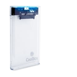 Caixa externa transparente Coolbox SlimChase T-2533 - USB 3.0 - Design fino - Transferência de alta velocidade - Branco - Coolbox 298397