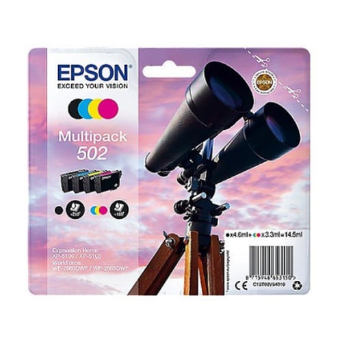 EPSON TINTEIRO PACK 4 CORES 502 XP5100/105 WF-2860DWF/865DWF C/ALARME - Epson C13T02V64020