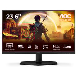 AOC MONITOR VA 24" (23.8) FHD CURVO 0.5MS 180HZ HDMI DP COLUNAS C24G42E - AOC C24G42E