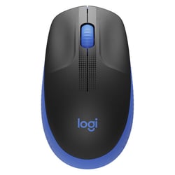 Logitech M190 Full Size Wireless USB 1000dpi Mouse - 3 botões - Tamanho grande - Uso ambidestro - Preto/Azul - Logitech 910-005907