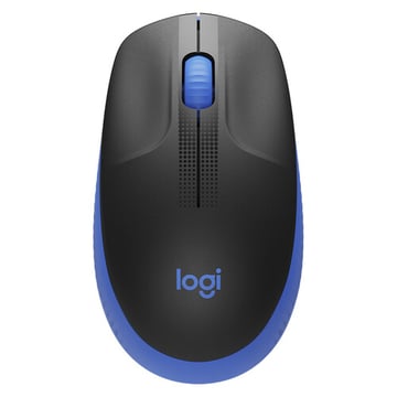 Logitech M190 Full Size Wireless USB 1000dpi Mouse - 3 botões - Tamanho grande - Uso ambidestro - Preto/Azul - Logitech 910-005907