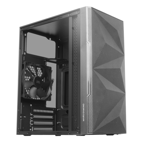 Caixa MARS GAMING MC-1500 MICRO-ATX CASE, TEMPERED GLASS, GEOMETRIC FRONT MESH, 1x120MM FAN - Mars Gaming MC1500