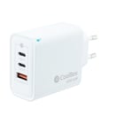 Carregador de parede Coolbox GaN 65W USB-C/USB-C/USB-A Carregamento rápido - Tecnologia GaN - Compatível com vários dispositivos - Design compacto. - Cor branca - Coolbox 298437