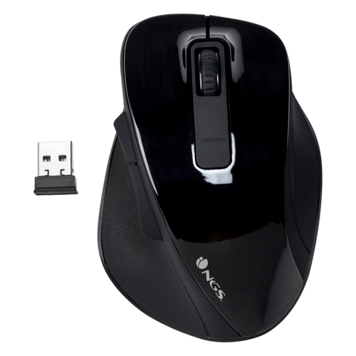 Rato USB sem fios NGS Bow 1600dpi - 4 botões - Utilização com a mão direita - Preto - NGS BOWBLACK