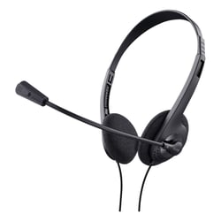 Auscultadores Trust com microfone - Controlo de volume - Banda para a cabeça ajustável - 2 cabos adaptadores de 3,5 mm - Trust 24659