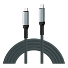Cabo USB 4 GEN3 Tipo C, tipo C para C M/M, AWG24, PD 240W, Data 40gbps, Video 8K/120Hz, Fabric, preto/branco, 1m, retail box - Ewent EC1071