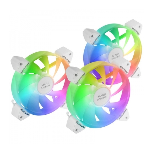 Mars Gaming MF-3A Kit de Ventiladores ARGB - Iluminacion 360º Sin Marco - Efectos ARGB Rainbow - Funcionamiento Ultrasilencioso - Compatible con ARGB - Color Varios - Mars Gaming 295457