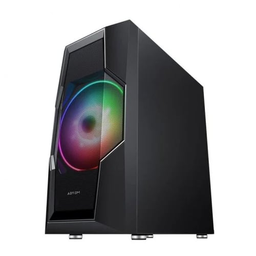 Abysm Gaming Danube Hron ATX, ITX, micro ATX - Lado de vidro temperado - 3,5" e 2,5" - USB-A 3.0, USB-A 2.0 e áudio - 2 aberturas ARGB instaladas - Suporta refrigeração líquida - Abysm AB812105