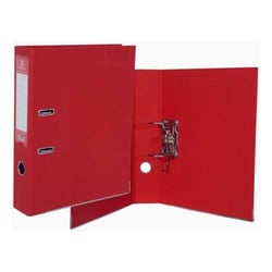 Bismark A-Z PVC A4 A4 Lombada 75mm - Resistente - Porta-cartões na lombada - Caixas de cartão metálicas na extremidade inferior - Mecanismo de alavanca - Cor vermelha - Bismark 314186