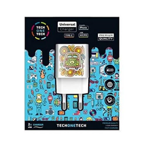 Carregador de parede duplo USB-A TechOneTech Green Champer - Alto desempenho - TechOneTech 144379