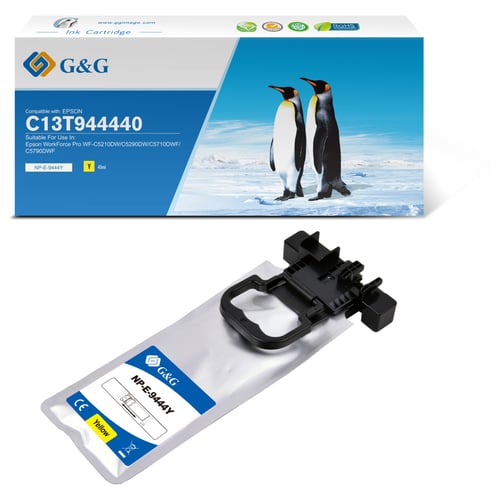 G&G Epson T9444 Amarelo Cartucho de Tinta Pigmentada Compatível, 3.000 Páginas - Tinteiro Compatível C13T944440