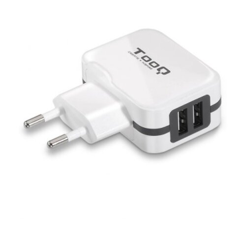 Carregador de parede Tooq 2x USB 2.0 - Tecnologia AI - Branco - Tooq 142409