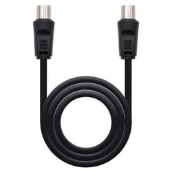 Cabo de antena de TV nanocabo 75 OHM macho/fêmea 1,80 m - cor preta - Nanocable 10.26.0202