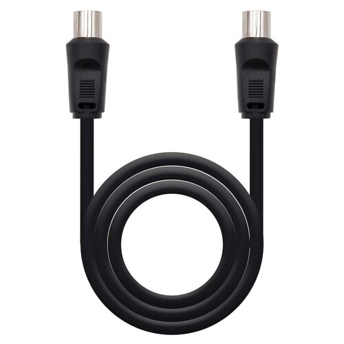 Cabo de antena de TV nanocabo 75 OHM macho/fêmea 1,80 m - cor preta - Nanocable 10.26.0202