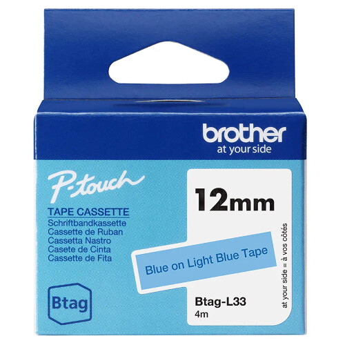 Fita Btag-L33, 12mm, azul sobre azul claro - Brother BTAG-L33