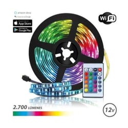 Elbat Fita LED RGB WiFi 12V 2700lm - 30 Led por metro - Controlo remoto - Comprimento 5m - Elbat EB0402