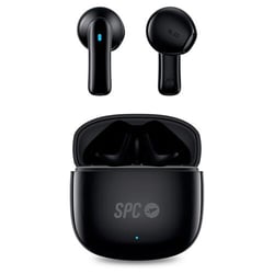Auscultadores SPC True Wireless Zion 2 Play - 28 horas de autonomia - Base de carregamento USB-C - Controlo tátil - Compatível com assistentes de voz - Luzes indicadoras LED - Preto - SPC 236037