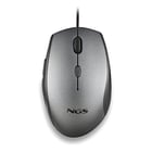 Rato USB NGS Moth Gray 1600dpi + Adaptador USB-A para USB-C - 5 botões - Uso com a mão direita - Cabo de 1,80 m - Cinzento/Preto - NGS 236662