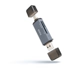 Leitor de cartões Tooq USB-C e USB-A - Compatível com SD, Micro SD e TF - Cinzento - Tooq TQR-3001G