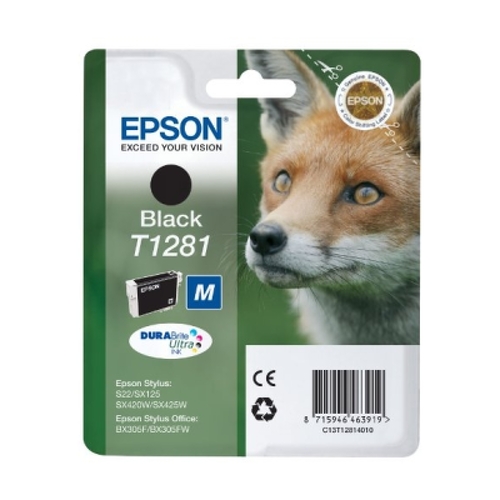 Cartucho de tinta preto original Epson T1281 - C13T12814012 - Epson C13T12814012