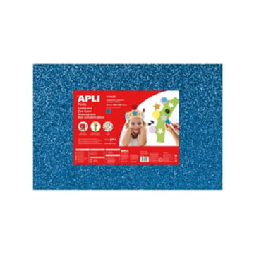 Placa de Cor Musgami 40x60cm 2mm c&#47; Purpurinas Azul 3Fls - APLI APL13435
